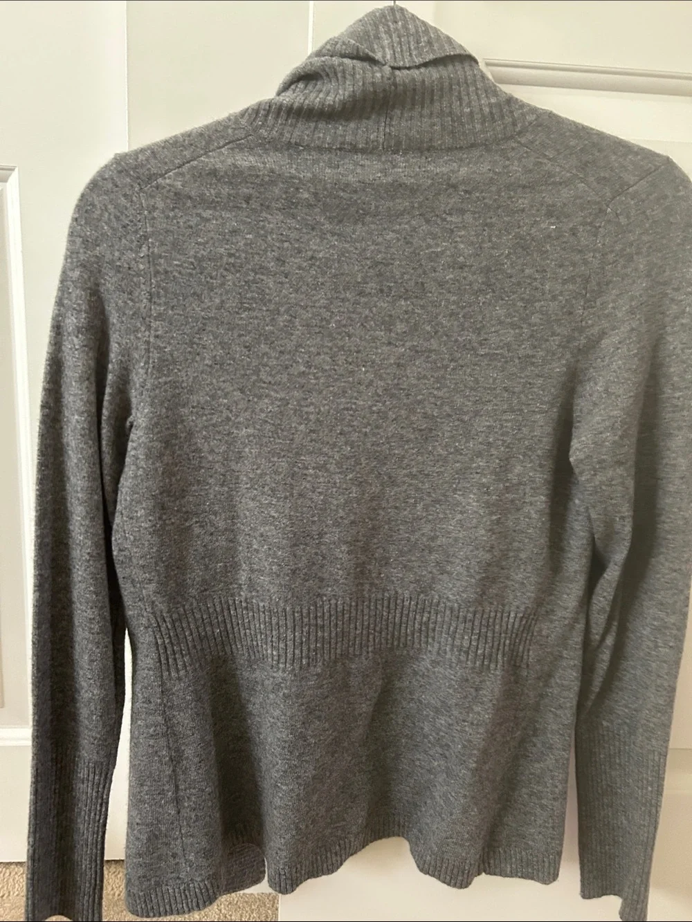 Banana Republic Heather Gray Open-Front Shawl Cardigan